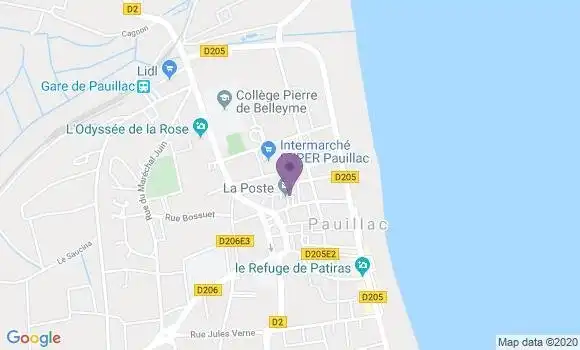Localisation Banque Postale Agence de Pauillac