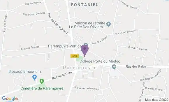 Localisation Banque Postale Agence de Parempuyre