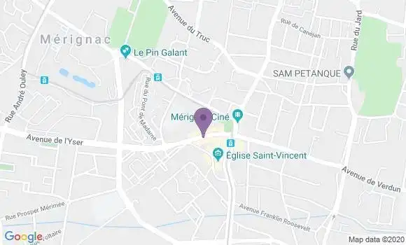 Localisation Banque Postale Agence de Mérignac