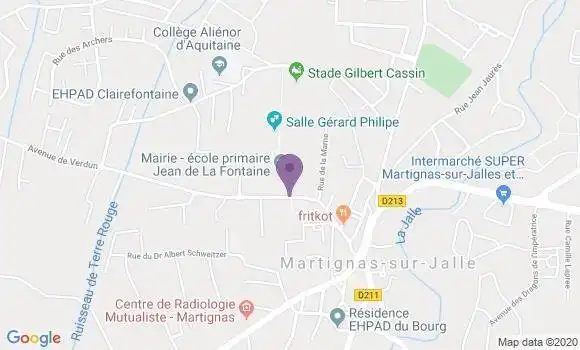 Localisation Banque Postale Agence de Martignas sur Jalle