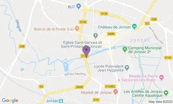 Localisation Banque Postale Agence de Lussac