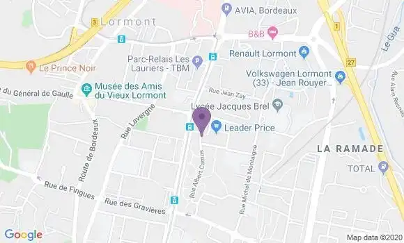 Localisation Banque Postale Agence de Lormont Genicart