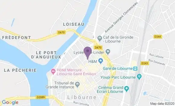 Localisation Banque Postale Agence de Libourne Princeteau