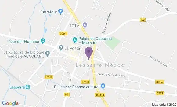 Localisation Banque Postale Agence de Lesparre Médoc