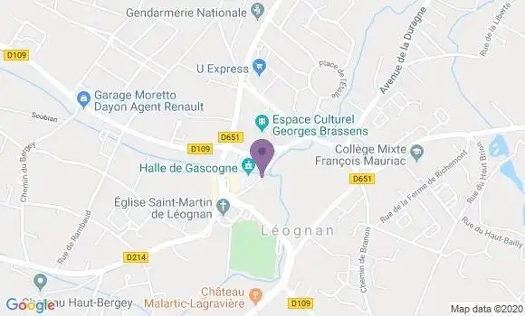 Localisation Banque Postale Agence de Léognan