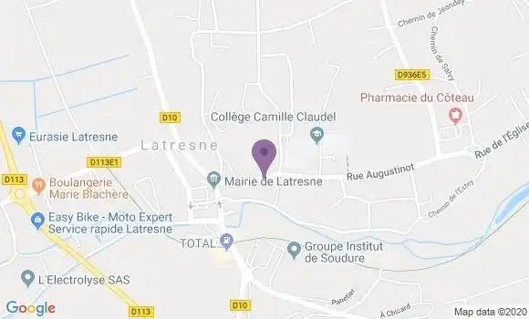 Localisation Banque Postale Agence de Latresne