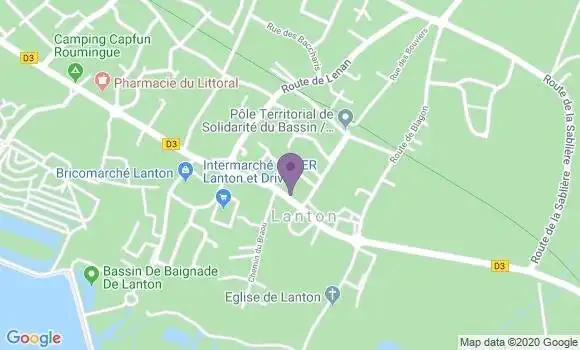 Localisation Banque Postale Agence de Lanton