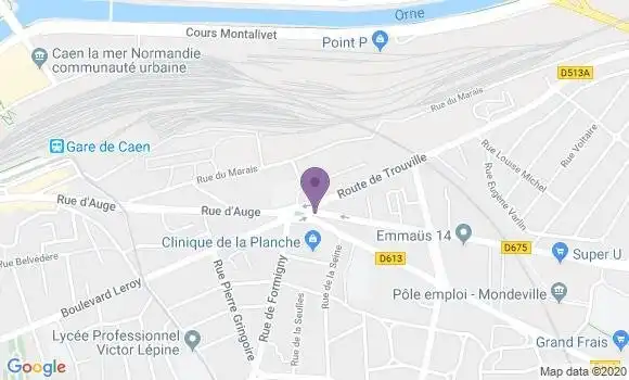 Localisation LCL Agence de Caen Demi Lune