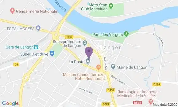 Localisation Banque Postale Agence de Langon