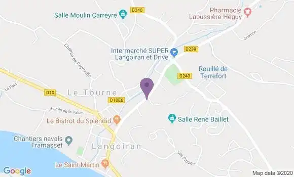 Localisation Banque Postale Agence de Langoiran