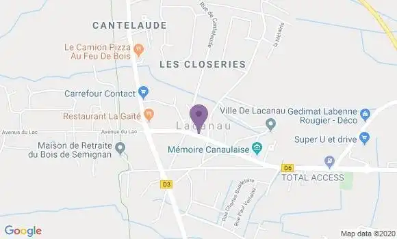 Localisation Banque Postale Agence de Lacanau Médoc