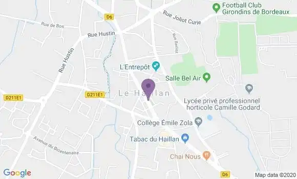 Localisation Banque Postale Agence de Le Haillan