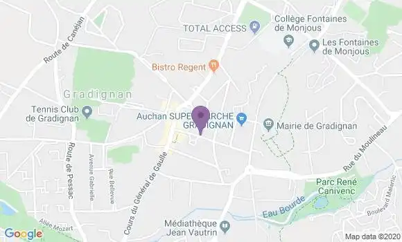Localisation Banque Postale Agence de Gradignan