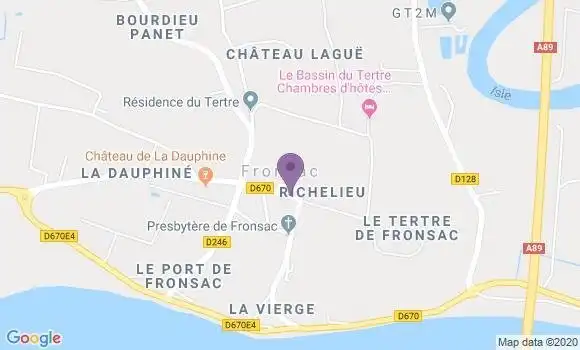 Localisation Banque Postale Agence de Fronsac