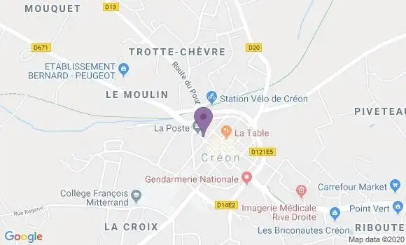 Localisation Banque Postale Agence de Créon