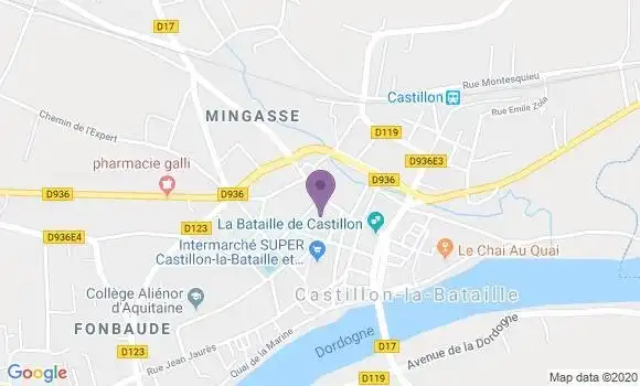 Localisation Banque Postale Agence de Castillon la Bataille