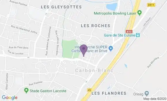 Localisation Banque Postale Agence de Carbon Blanc