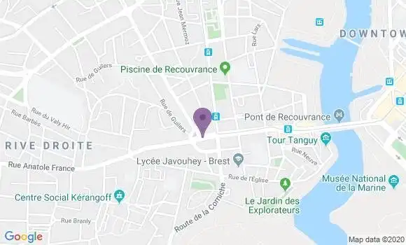 Localisation LCL Agence de Brest Recouvrance