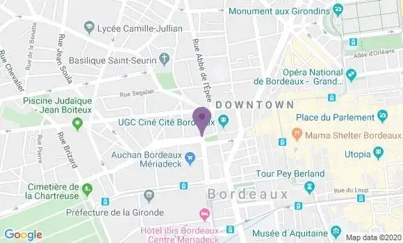 Localisation Banque Postale Agence de Bordeaux Mériadeck
