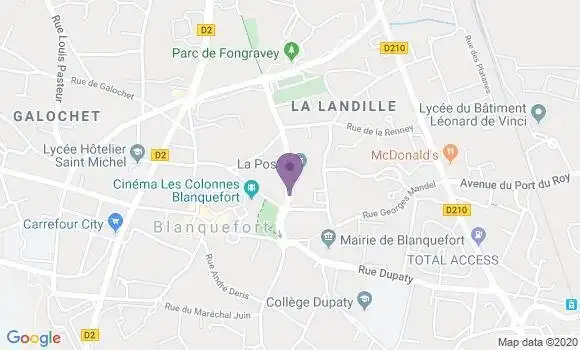 Localisation Banque Postale Agence de Blanquefort