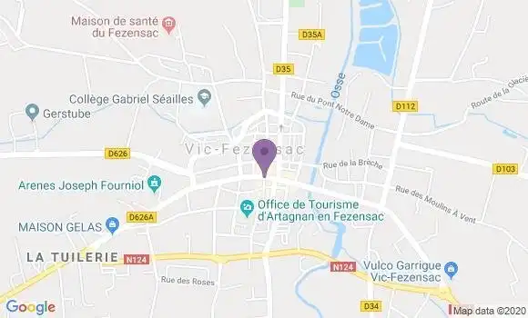 Localisation Banque Postale Agence de Vic Fezensac