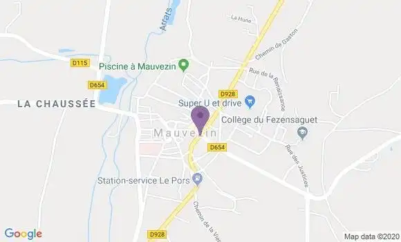 Localisation Banque Postale Agence de Mauvezin