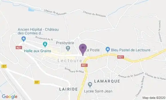 Localisation Banque Postale Agence de Lectoure