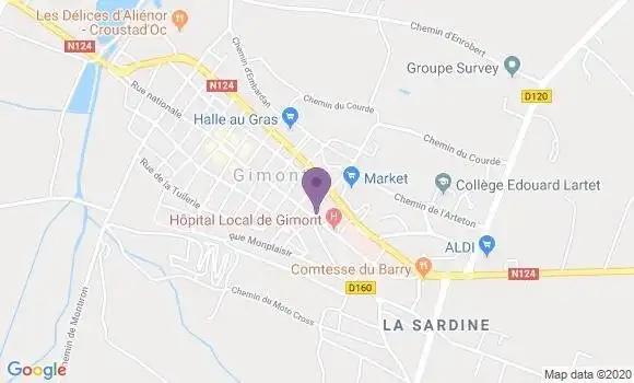 Localisation Banque Postale Agence de Gimont