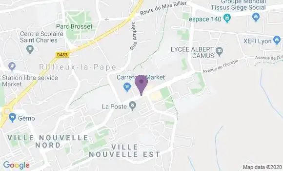 Localisation LCL Agence de Rillieux la Pape