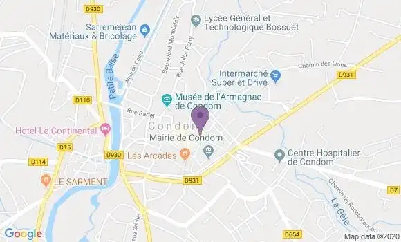Localisation Banque Postale Agence de Condom