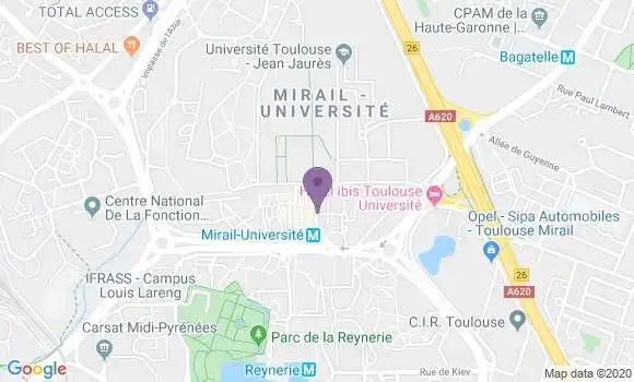 Localisation Banque Postale Agence de Toulouse Mirail