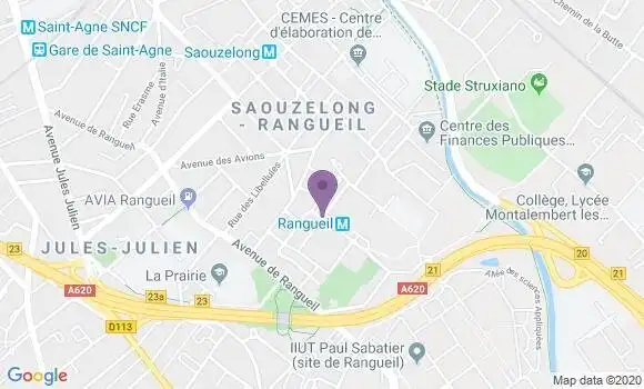 Localisation Banque Postale Agence de Toulouse Rangueil