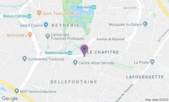 Localisation Banque Postale Agence de Toulouse Bellefontaine
