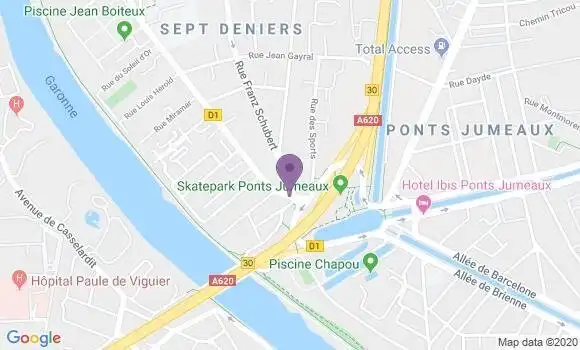 Localisation Banque Postale Agence de Toulouse Sept Deniers