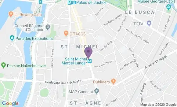 Localisation Banque Postale Agence de Toulouse Saint Michel