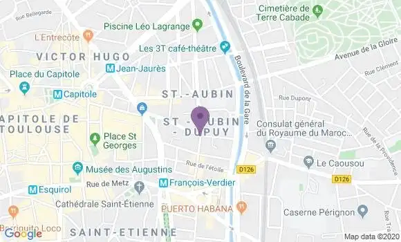 Localisation Banque Postale Agence de Toulouse Saint Aubin