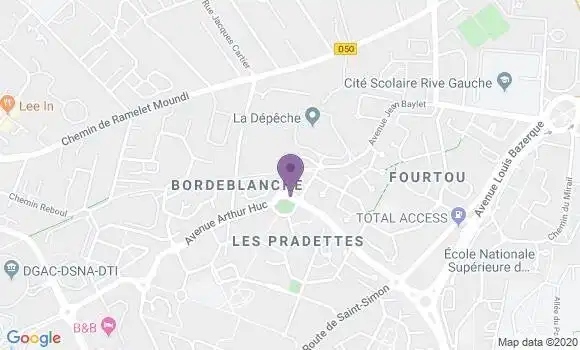 Localisation Banque Postale Agence de Toulouse les Pradettes