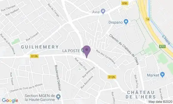 Localisation Banque Postale Agence de Toulouse Cote Pavée