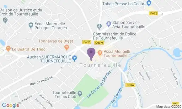 Localisation Banque Postale Agence de Tournefeuille