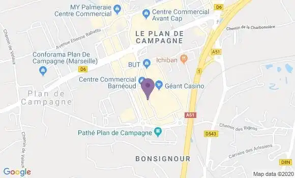 Localisation Société Générale Agence de Plan de Campagne