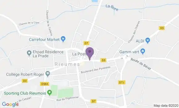 Localisation Banque Postale Agence de Rieumes