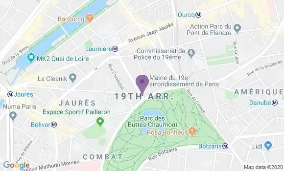 Localisation LCL Agence de Paris Buttes Chaumont