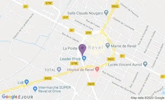 Localisation Banque Postale Agence de Revel