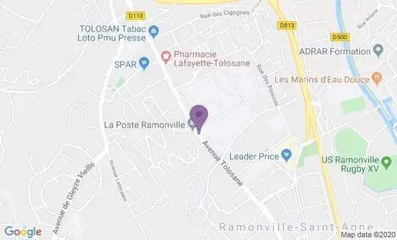 Localisation Banque Postale Agence de Ramonville Saint Agne