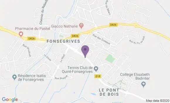 Localisation Banque Postale Agence de Quint Fonsegrives