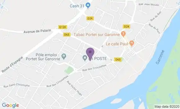Localisation Banque Postale Agence de Portet sur Garonne