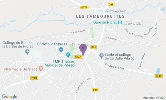 Localisation Banque Postale Agence de Pibrac
