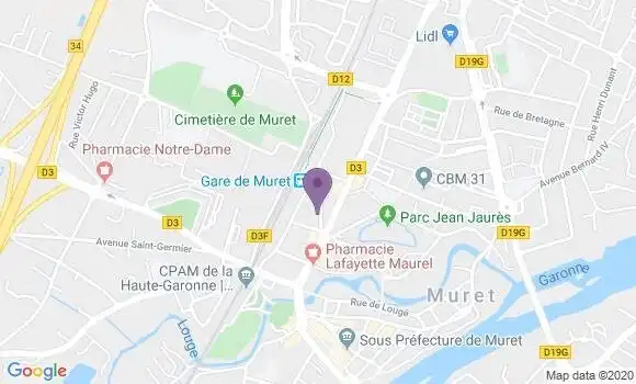 Localisation Banque Postale Agence de Muret