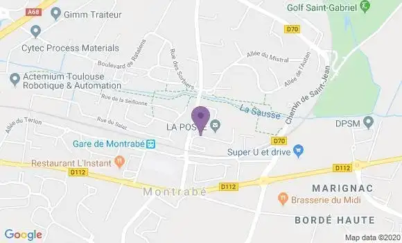 Localisation Banque Postale Agence de Montrabé