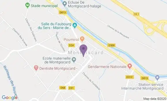 Localisation Banque Postale Agence de Montgiscard